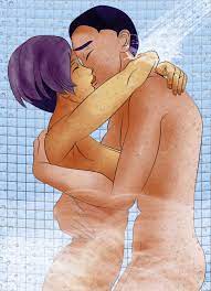 2021 big breasts blue hair breasts closed eyes colored hair  dastigy embrace ezra bridger female happy kissing love lust male sabine  wren short hair shower sideboob smaller female smile