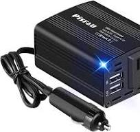 150W Power Inverter 12V DC to 110V AC Car Plug Adapter ...