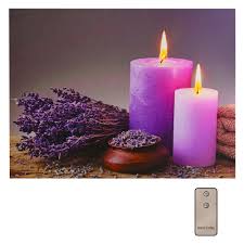 Check spelling or type a new query. Battery Led Wall Art Lavender Candles W Remote Control