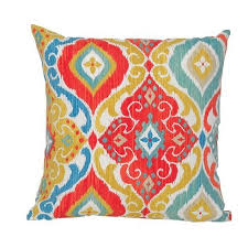 Teal Yellow Orange And Blue Indoor Outdoor Throw Pillow Yellow Decorative Pillows Throw Pillows Outdoor Throw Pillows