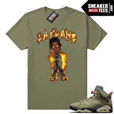 Travis Scott La Flame Shirt Match Jordan 6 Jordan Sneaker Match Shop