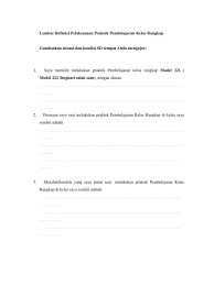 Contoh pembelajaran kelas rangkap model 222. Lembar Refleksi Pelaksanaan Praktek Pembelajaran Kelas Rangkap Pdf