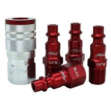 Milton Industries Inc Colorfit By Milton Coupler And Plug Kit M Style Red 1 4 In Npt 5 Piece