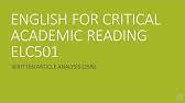 Maybe you would like to learn more about one of these? Elc501 Written Article Analysis Explanation Youtube