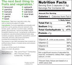 Juice Plus Orchard Garden Vineyard Blen Capsules Juice Plus Fruit Nutrition Facts Organic Vegetables