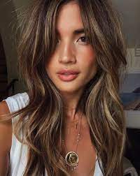 Chocolate Brown Curtain Bangs Rocky Barnes Hair Short Hair With Bangs Hair Styles