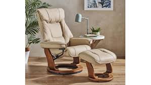 Attached back and seat cushions. Buy Orebro Leather Recliner Chair And Footstool Harvey Norman Au