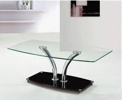 It includes one coffee table and two matching end tables. Large Clear Glass Coffee Table With Black Glass Base Homegenies