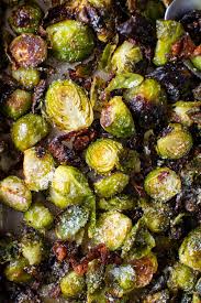 Roasted Brussels Sprouts With Bacon Parmesan Cheese Recipe Roasted Brussel Roasted Bacon Baked Brussel Sprouts