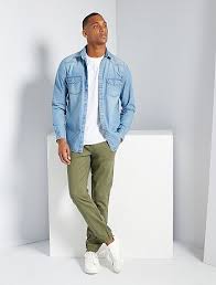 Chemise blanche, chemise en jean, chemise vichy, chemise infroissable, sans repassage. Soldes Chemise En Jean Chemise Denim Homme Kiabi