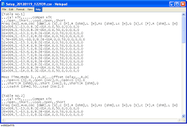 Saving The Setup Table In Csv Format