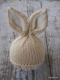 Knit Baby Bunny Newborn Hat Easter Rabbit Knitted Photo Prop Biscuit With Cream Inner Ears Custom Colors Avail Nb Baby Shoes Pattern Knitted Hats Newborn Hat