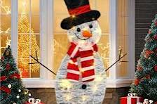 13.8" Light Up Snowman, Christmas Snowman Decoration with LED Lights,  Acrylic Winter Snowman Lights Decoration for Home Party Holiday Xmas Garden  Yard ...