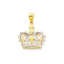 Pandora royal crown charm 790930. Icecarats 14k Yellow Gold Crown Pendant Charm Necklace Walmart Com Walmart Com