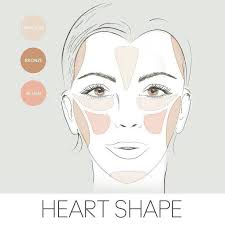 How To Bronze Blush Highlight A Heart Shaped Face Diamond Face Shape Square Face Makeup Heart Face Shape