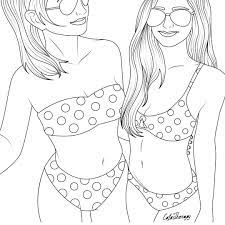Coloring pages tumblr tumblr is a place to express yourself discover yourself and bond over the stuff you love. Aesthetic Two Bff Coloring Pages Coloring And Drawing