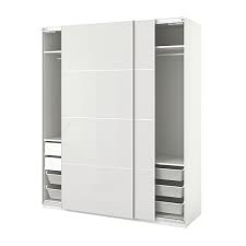 Pax Hokksund Wardrobe Combination White High Gloss Light Grey Ikea Ikea Pax Ikea Wardrobe Furniture