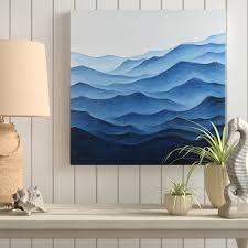 This is a really easy beginner painting! Highland Dunes Deep And Calm Ocean Waves Oil Painting Print On Wrapped Canvas Wayfair Ca