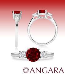 Ruby Diamond Engagement Ring In White Gold Starting From 319 Ruby Engagement Ring Ruby Diamond Engagement Ring Three Stone Engagement Rings
