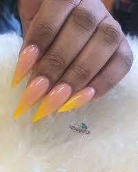 Black And Pink Ombre Stiletto Nails Amazing Yellow Ombre Stiletto Nails On Dark Skin Nail Designs Shiny Nails Designs Ombre Nails