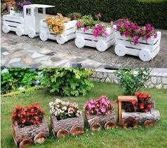 Belles Idees Recup Et Deco Pour Le Jardin Maceteros De Jardin Jardines Carretas Para Jardin