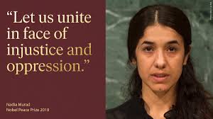 The Nobel Prize على X: ""Let us raise our voices together and say: No to  violence, yes to peace, no to slavery, yes to freedom, no to racial  discrimination, yes to equality