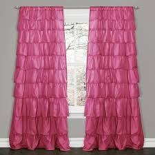 Pair of velvet rose pink curtains, velvety dusty pink drapery, custom curtains, extra long, extra wide, nursery room curtains. Lush Decor Pink 84 Inch Ruffle Curtain Panel