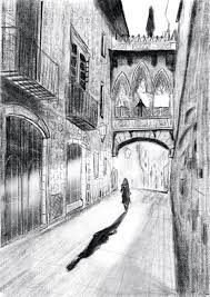 A Sunny Street In Gothic Barcelona Magic Art Gothic Street