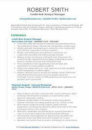 Oversee contractors providing she services. Credit Risk Analyst Resume Samples Qwikresume