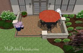 The typical homeowner can build a patio in their backyard and add value to their home. Diy Paver Patio Design With Seat Wall Downloadable Plan Mypatiodesign Com