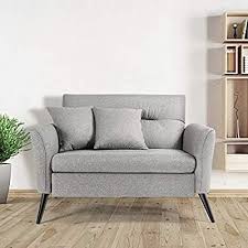 Amazon Com Vonanda Loveseat Sofa Nordic Style Chair For Bedroom With High Performance Fabric And Unique Design Line Love Seat Small Modern Sofa Loveseat Sofa
