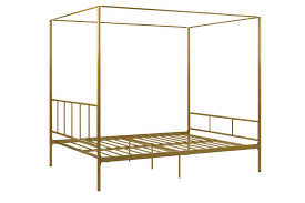 Novogratz marion canopy bed, drak gray, queen. Novogratz Marion Canopy Bed Queen Gold Walmart Com Walmart Com