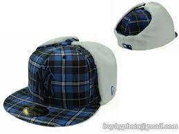 Cheap Wholesale Mlb New York Yankees Winter Caps Earflaps Hats Blue Grid For Sale Mlb Fitted Hats Winter Cap New York Yankees New York Yankee Hat