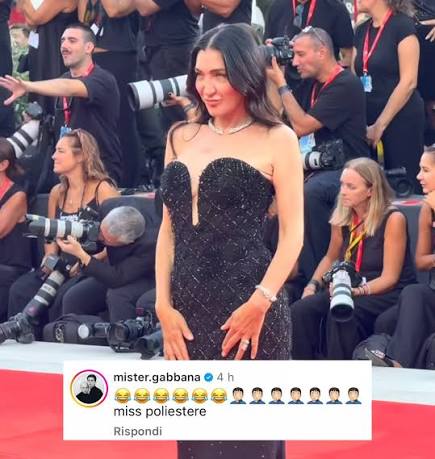 Stefano Gabbana ha commentato un video del ree carpet di Elisabetta Franchi  a Venezia: toccata pianissimo ✈️