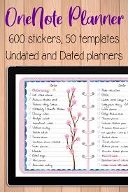 Onenote Planner Template For Surface Pro Ipad And Android Digital Planner Onenote Template Planner