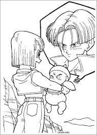 Songohan simple dragon ball z coloring page : Trunks And Bulma Dragon Ball Z Kids Coloring Pages