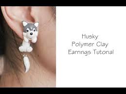 Polymer Clay Earrings Tutorial Husky Youtube Polymer Clay Earrings Polymer Clay Clay Tutorials