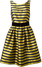 Black And Yellow Striped Dress P A R O S H Yellow Striped Sleeveless Dress Striped Sleeveless Dress Yellow Striped Dress Striped Dress