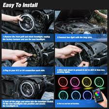 They come in all kinds of colors and can stand out even in daylight. For Jeep Wrangler Jk Tj Lj Halo Rgb 7 Led Headlights Drl Lights Combo 2pcs Kit Ebay