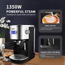 Best prices on stainless steel hot water tanks in coffee makers. Buy Espresso Machines 20 Bar With Milk Frother Wand Expresso Coffee Machine For Cappuccino Latte Mocha Machiato 1 2l Removable Water Tank Double Temperature Control System Black Online In Vietnam B08twcdfjx