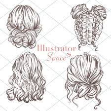 hairstyles clipart hair set digital download custom etsy in 2021 how to draw sketch from instagram medium