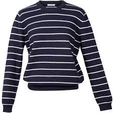 Shop online now to find your new style solution. Studio163 Striped Sweater Blue White Cashmere Women The Wearness