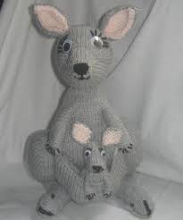 Kangaroo pocket at the front. Toy Kangaroo Joey Knitting Pattern Pdf File By Automatic Etsy Knitted Animals Christmas Knitting Patterns Knitting Patterns