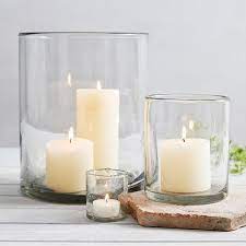 Retrome gold glass hurricane candle holder with removable glass cylinder display stand large metal hanging decorative lantern cys excel various size hurricane candleholders, chimney tube, glass cylinder open both ends, open ended hurricane, candle shade, glass shade. Glass Large Candle Holder Candle Holders The White Company Large Candle Holders Candle Holder Decor Large Glass Candle Holders