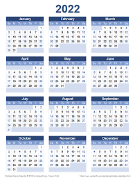 Download A Free Printable 2022 Yearly Calendar From Vertex42 Com In 2020 Calendar Printables Free Printable Calendar Monthly Calendar Printable