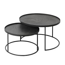 Round Nesting Tray Tables Set Low In 2020 Round Metal Coffee Table Nesting Coffee Tables Round Nesting Coffee Tables