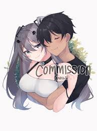 white dress, 1boy, shirt, hug from behind, closed eyes - Anime R34