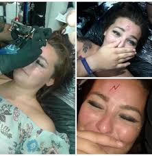 These temporary tattoos would make your dreams come true wit. Girl Gets Harry Potter Tattoo Over Her Forehead After Drunken Night In Magaluf Harrypotter Mega Harry Potter Star Tattoo Harry Potter Lightning Bolt Tattoos