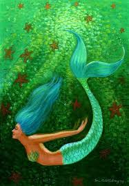 Diving Mermaid Fantasy Art By Sue Halstenberg Mermaid Canvas Mermaid Artwork Mermaid Art