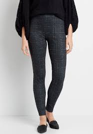 High Rise Houndstooth Pull On Slimming Ponte Legging Maurices